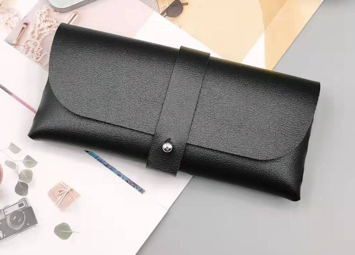 Leather Handmade Glasses Case Portable Cassette Sunglasses Bag PVC Leather Glasses Soft Case Factory