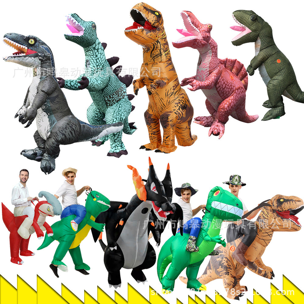 Halloween Children's Day Tyrannosaurus Inflatable Dinosaur Clothes Halloween Party Funny Dinosaur Inflatable Clothes Cross Border