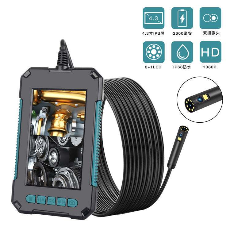 Factory direct sale HD 1080 dual lens with screen video camera auto repair pipeline industrial endoscope one drop