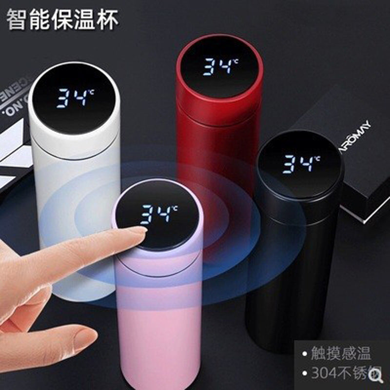 Smart thermos cup male and female students portable water cup creative personality trend large capacity simple temperature measurement tea cup