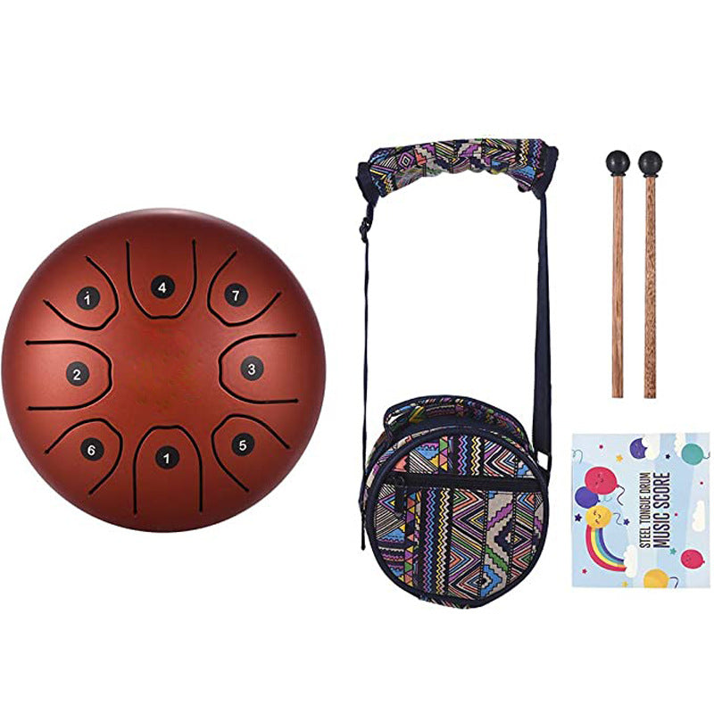 Factory direct sales 5.5 inch C 8-tone steel tongue drum percussion tambourine mini 8-tone tongue drum ethereal drum