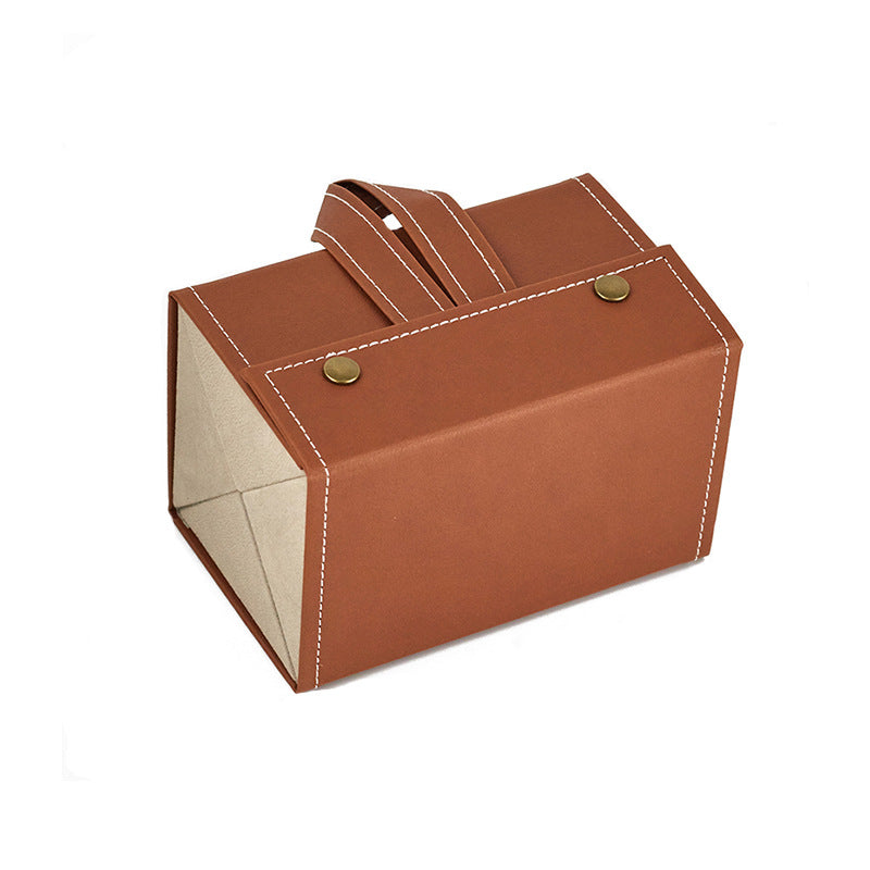 Multi-function jewelry glasses storage box, multi-lattice gift box, small grain pu leather, high-end quality handmade glasses case