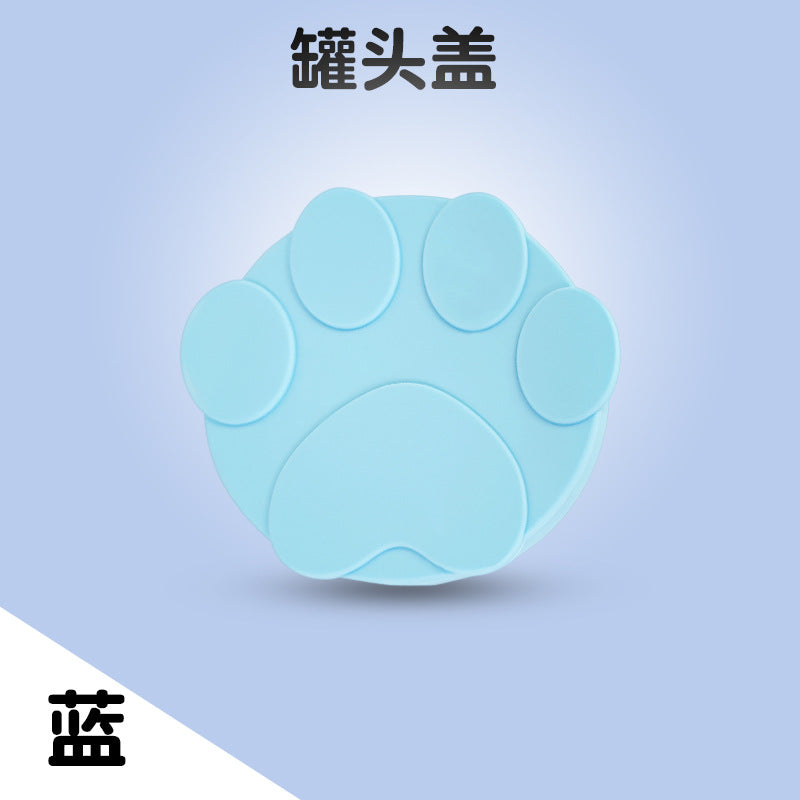 Pet cat can lid feeding spoon separate silicone lid dog cat sealing lid food spoon universal sealing lid