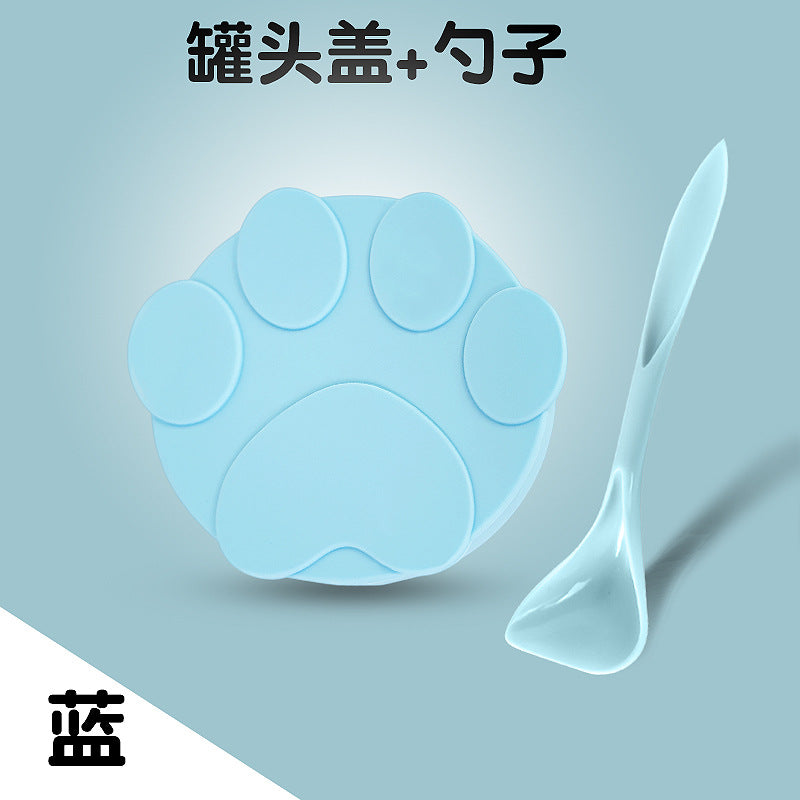 Pet cat can lid feeding spoon separate silicone lid dog cat sealing lid food spoon universal sealing lid