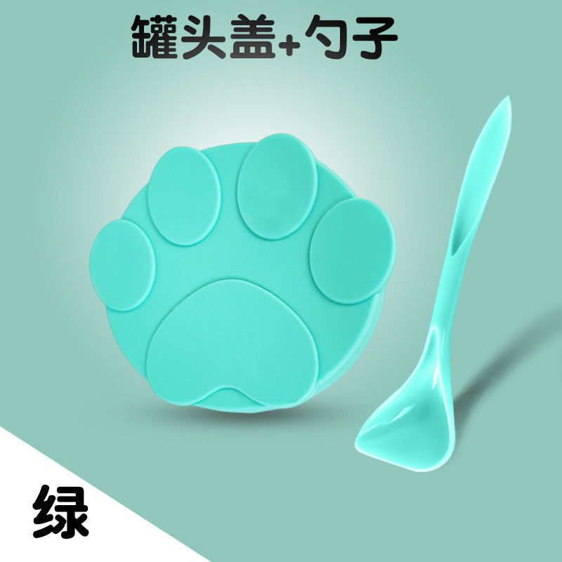 Pet cat can lid feeding spoon separate silicone lid dog cat sealing lid food spoon universal sealing lid