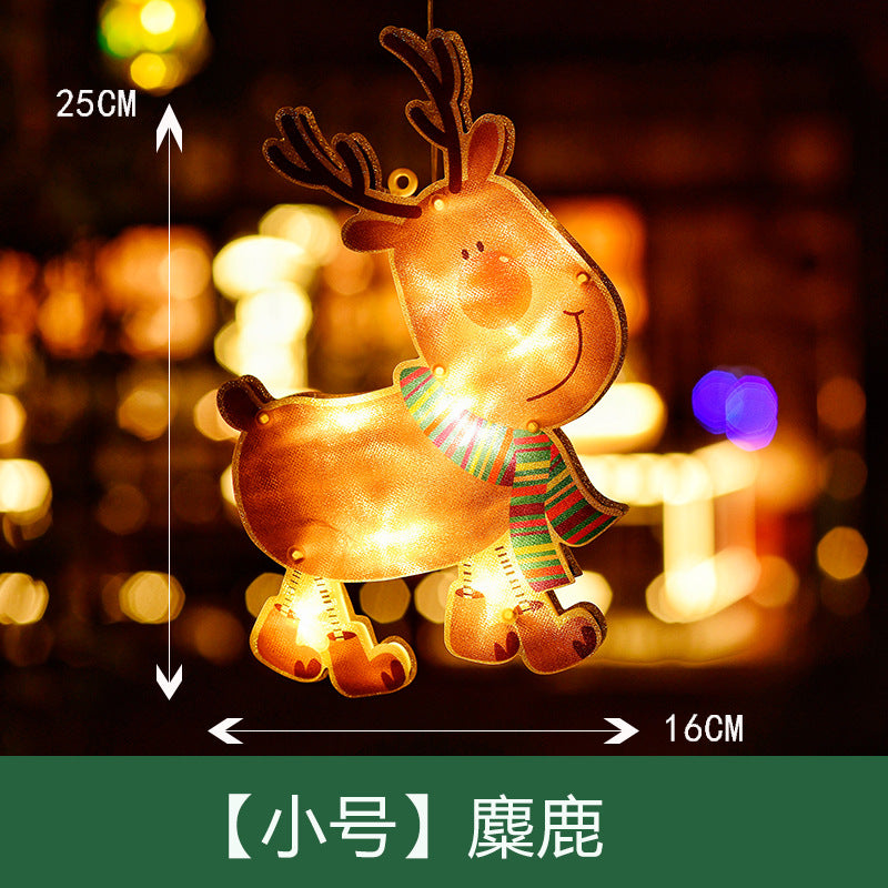 Cross-border Amazon Christmas Lights Window Stickers Hanging Lights Christmas Decorative Lights Window Shop LED Sucker Lights Small Lanterns