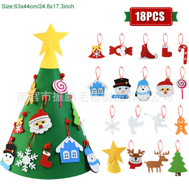 Ready-to-ship felt Christmas tree Non-woven Christmas felt decoration pendant 3D stereo mini Christmas tree