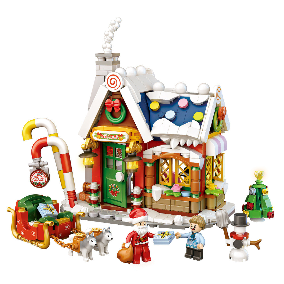 LOZ Christmas house building blocks, Christmas gifts, children's toys, educational assembling creative ornaments, cross-border exclusive for hot procurement