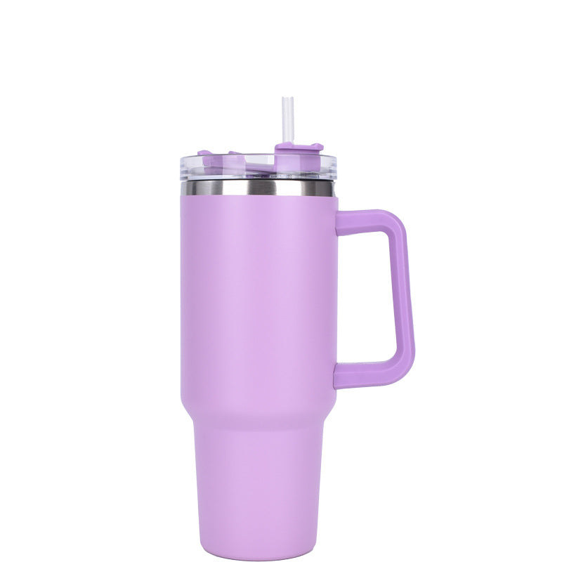 Ice Cup 304 Stainless Steel 40oz Car Cup Large Capacity Thermos Cup Straw Cup Cold Coffee Car Water Cup