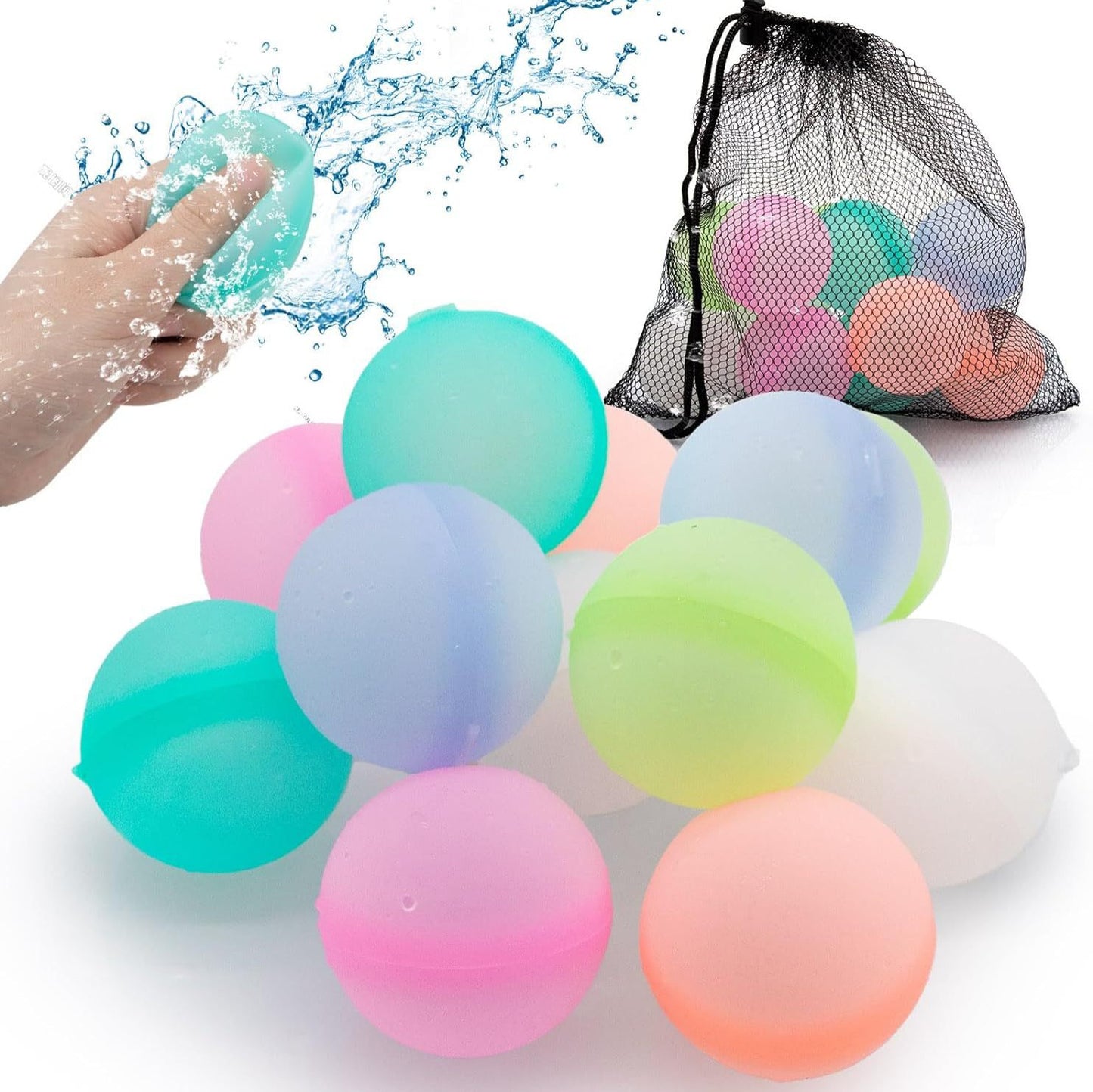 Children's silicone toy magnetic water ball quick water filling balloon summer water injector water fight outdoor silicone water ball