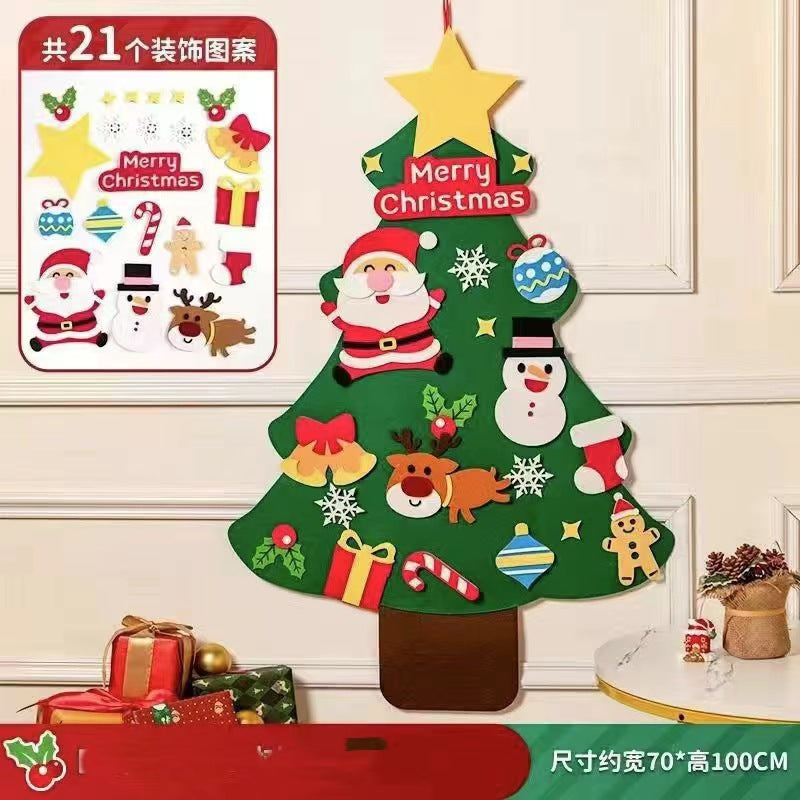 Cross-border new felt Christmas tree Christmas decorations children DIY felt cloth Christmas tree Christmas children's ornaments