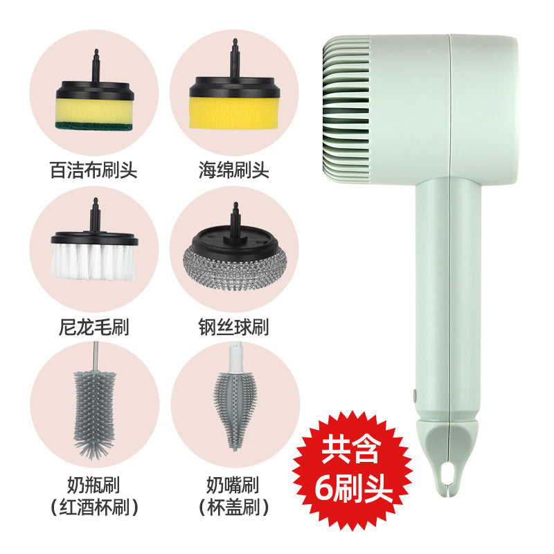 Electric cleaning brush multifunctional household kitchen and bathroom dish and shoe brush artifact handheld wireless bottle brush rechargeable