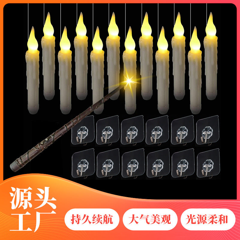 Cross-border hot new product suspended wand candle light Halloween birthday party decoration atmosphere remote control candle