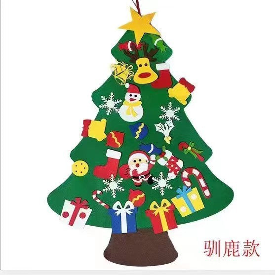 New felt Christmas tree children's handmade educational DIY Christmas decoration pendant non-woven felt Christmas tree