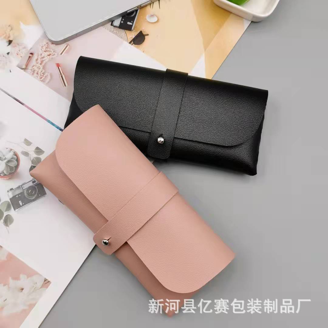 Leather Handmade Glasses Case Portable Cassette Sunglasses Bag PVC Leather Glasses Soft Case Factory