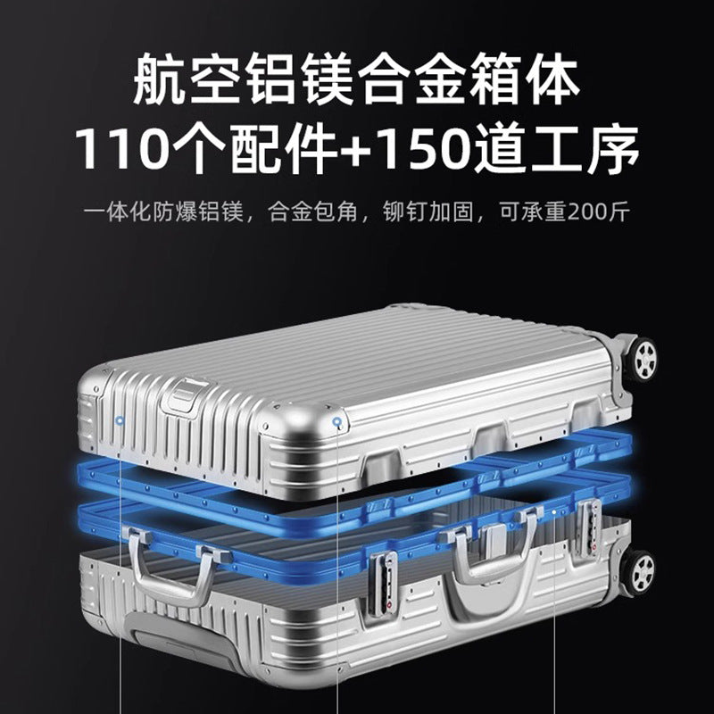 All-aluminum magnesium suitcase aluminum frame trolley suitcase password box 20 inch cabin suitcase 24 high value one piece drop shi