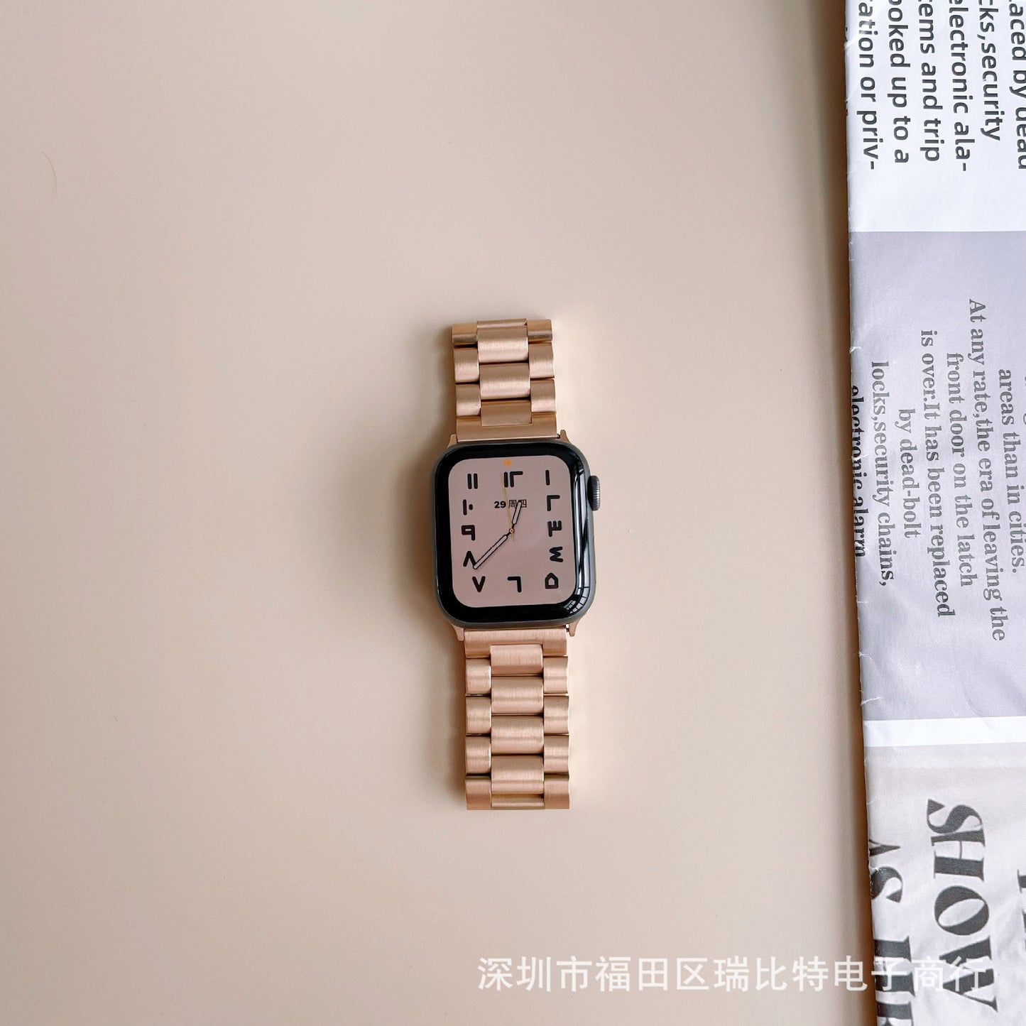 Suitable for Apple Watch 7 Apple Watch iwatch654321SE Metal Strap Stainless Steel Strap Chain