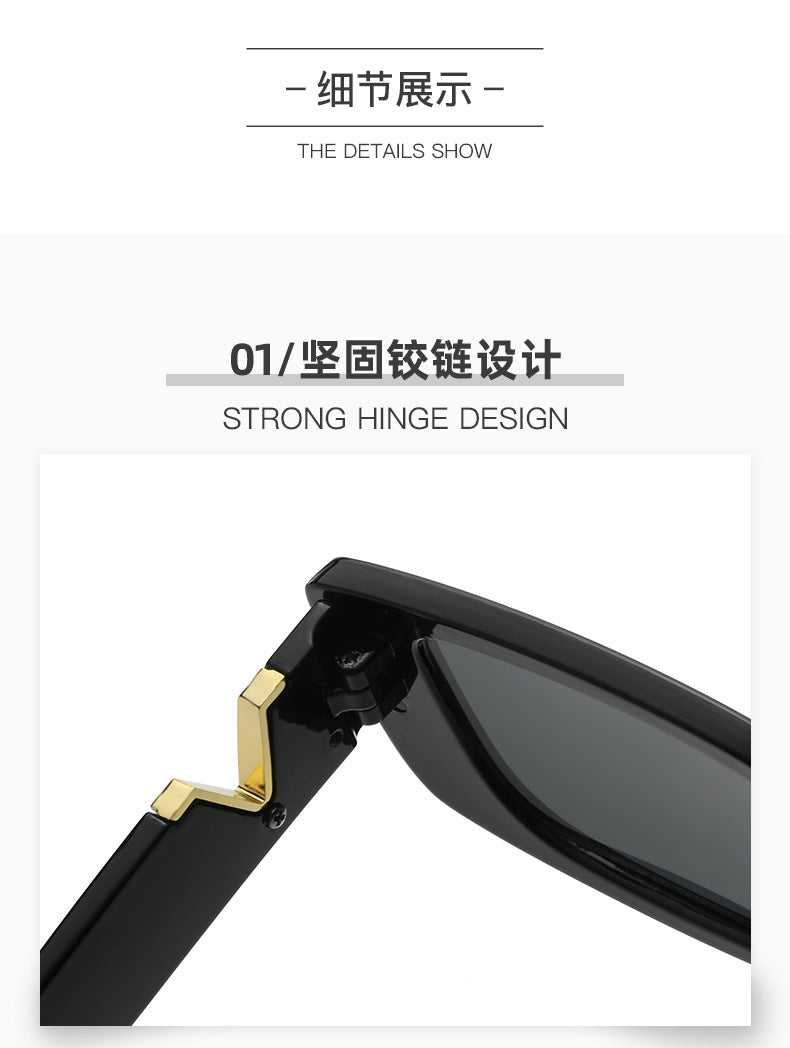 Small frame square sunglasses 2023 new cross-border trendy personality fashion hip-hop sunglasses net red same style sunglasses