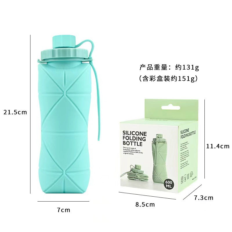 Cross-border creative new silicone folding water cup outdoor portable travel sports water cup portable cup factory spot