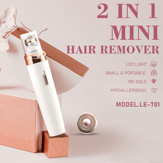 2 In 1 Mini Electric Epilator Facial Shaver Portable Women's Special Hair Removal Device Low-sensitivity Blade