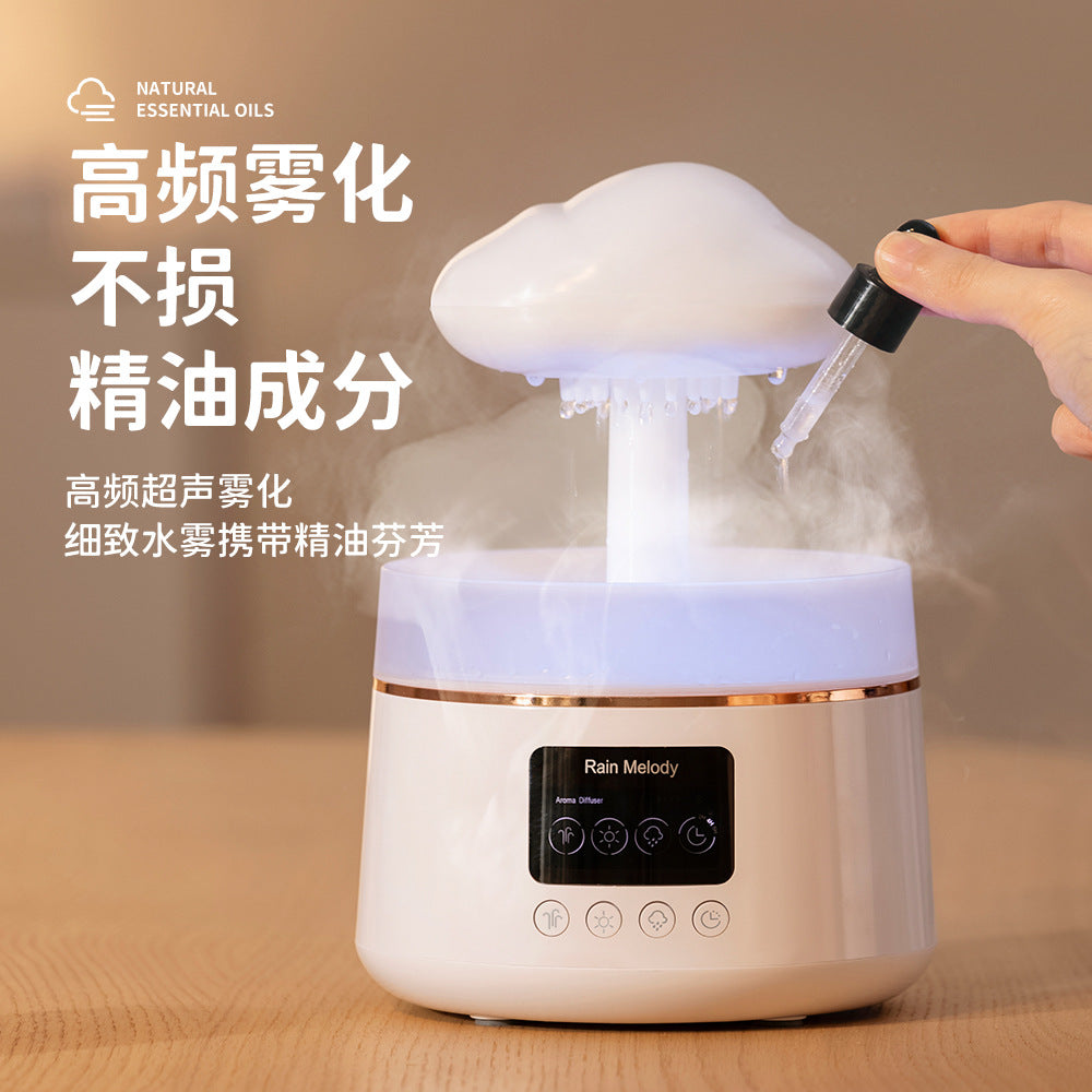 Cross-border hot-selling colorful atmosphere light cloud humidifier office home cloud raindrop white noise decompression aromatherapy machine