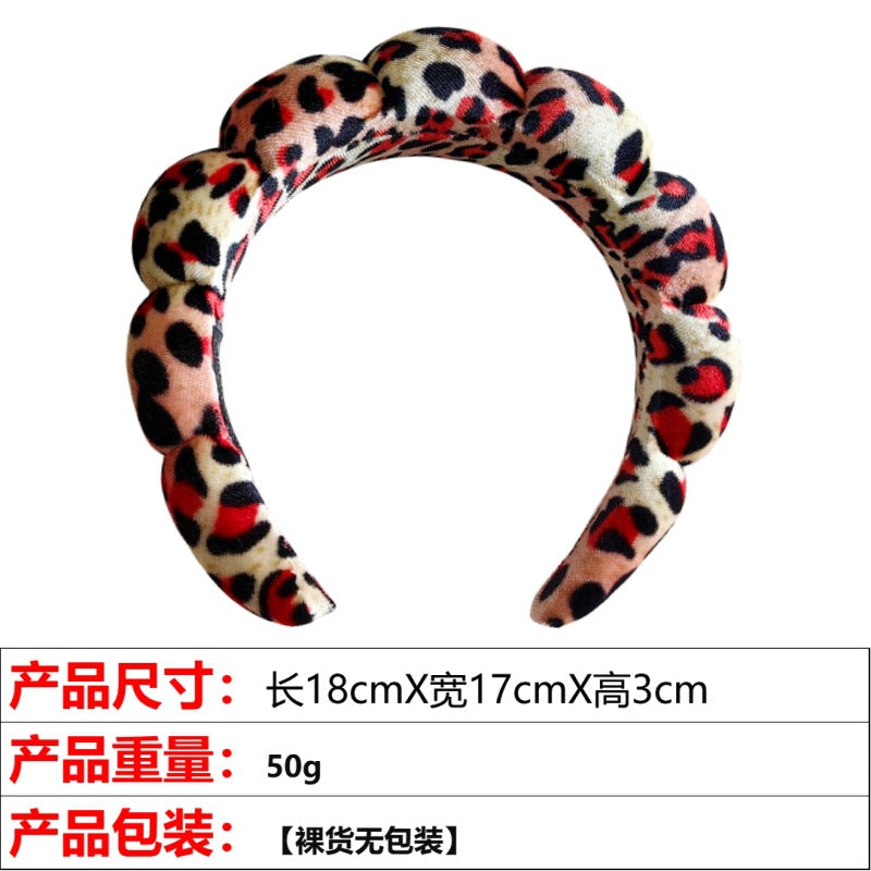 European and American cross-border hot-selling high-top hair accessories for women to wash their faces and bathe, cloud sponge headbands for makeup removal and hair ties