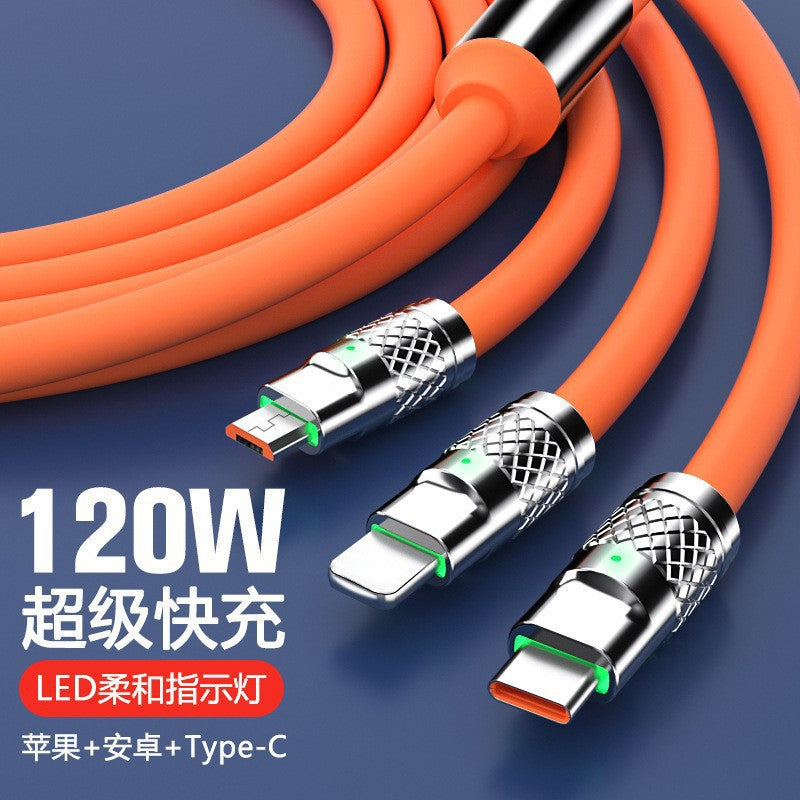 Double Magic Green Mecha Data Cable 4-in-1 Super Fast Charge 65W 2-to-2 Charging Cable.