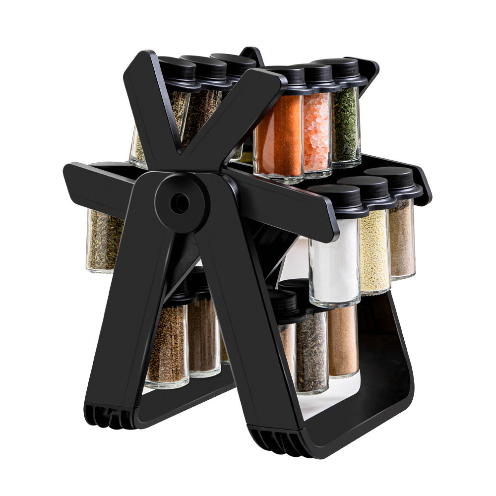 Rotating Ferris wheel glass spice rack set seasoning bottle seasoning jar spice jar seasoning bottle manufacturer spot wholesale