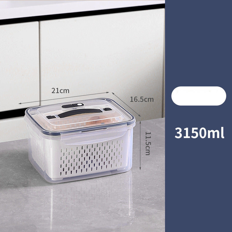 Portable outdoor storage box, double-layer drain box, sealed plastic with lid, freezer box wholesale.