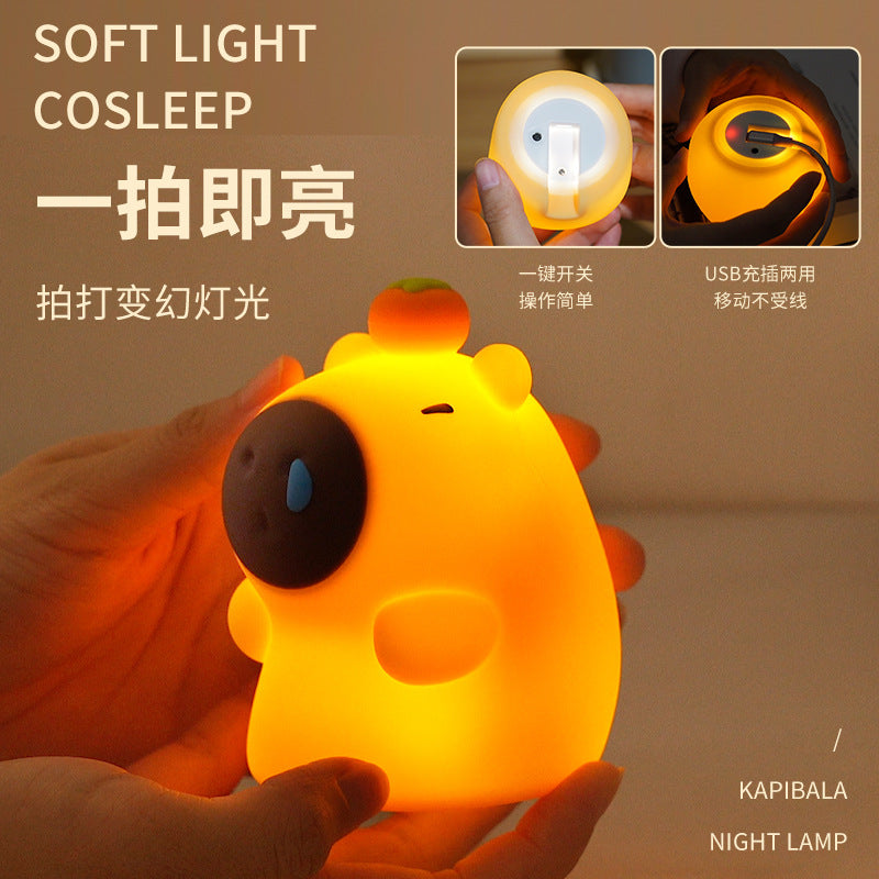 Capybara night light guinea pig capybara night light snot bear night light bedside atmosphere light pat pat sleeping light