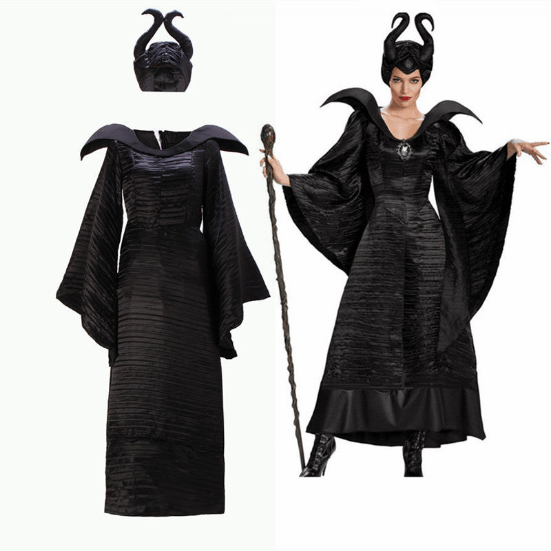 Halloween Costumes Maleficent Maleficent Black Witch Costume Adult Robe Demon Costume Cosplay Costume