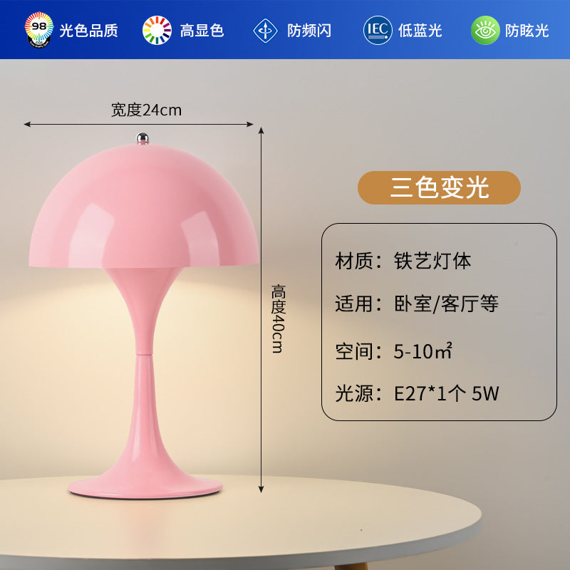 Cross-border Danish mushroom table lamp bedroom bedside ins style bud lamp retro personality charging touch decorative table lamp