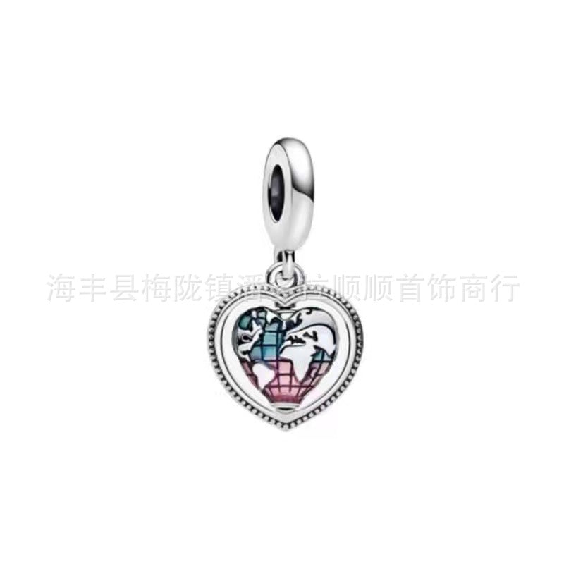 Panjia beads sterling silver S925 blue starry sky pendant pumpkin car dream catcher ocean heart beaded beads pendant