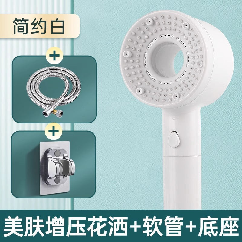 Hot sale German household super-strong booster shower head bathroom water heater turbine large water outlet five-speed filter shower