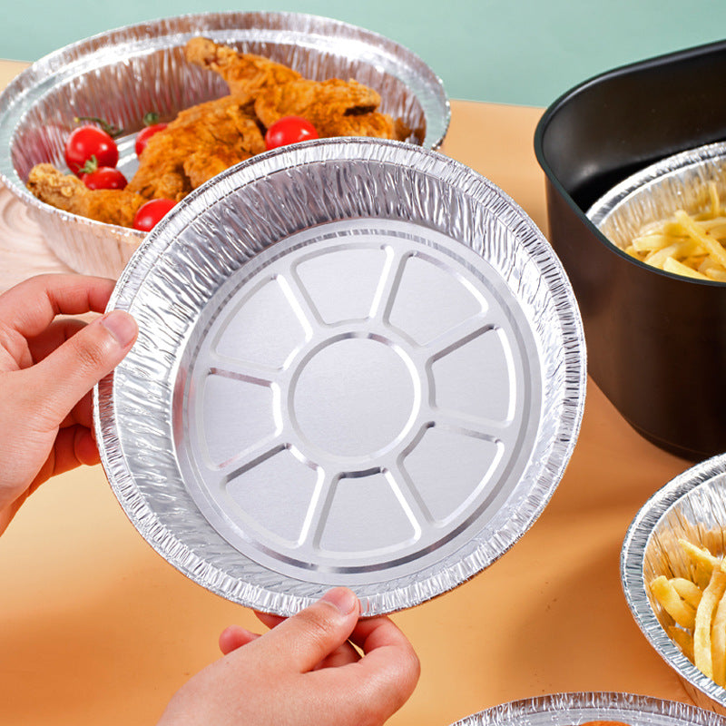 Tin Foil Box Air Fryer Tin Foil Bowl Wholesale Round Square Disposable Aluminum Foil Bowl Oven BBQ Tin Foil Plate