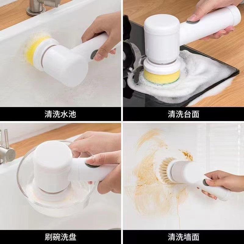 Rechargeable handheld cordless electric cleaning brush kitchen dishwashing brush pot brush bathroom sink tile pot brush