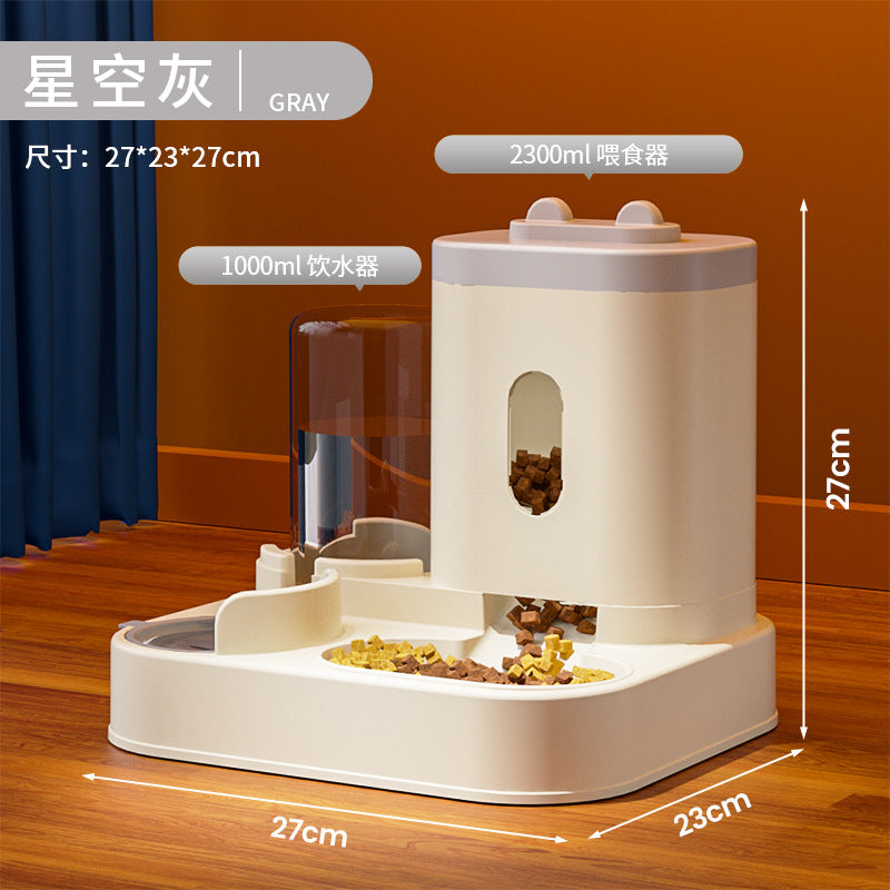 Cat drinking fountain automatic feeder cat bowl food bowl dog food bowl dog bowl drinking water integrated source manufacturer wholesale