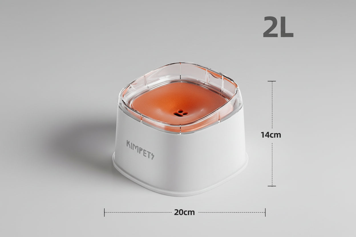 Non-wetting floating water bowl for dogs, transparent floating water bowl for pets, anti-tipping.