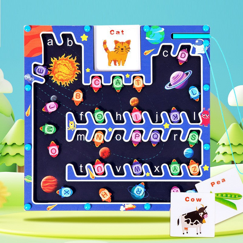 Magnetic maze ball pen color classification children's double puzzle concentration magnetic parking lot matching toys