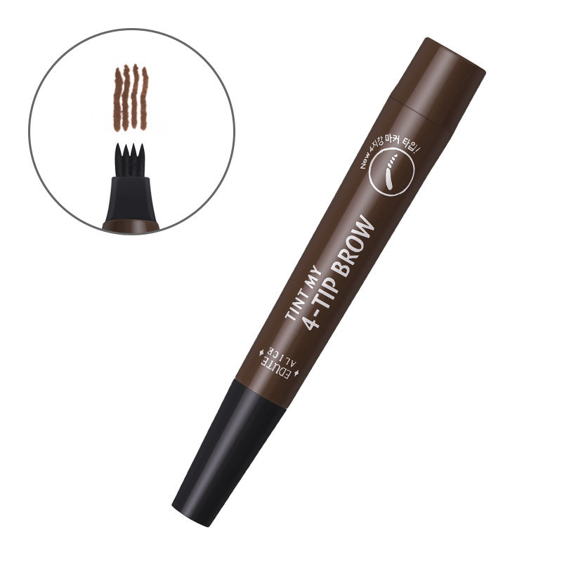 Wild eyebrow four-head eyebrow pencil four-pronged water eyebrow pencil anti-sweat thin four-claw durable non-smudge tattoo multi-color one-piece delivery