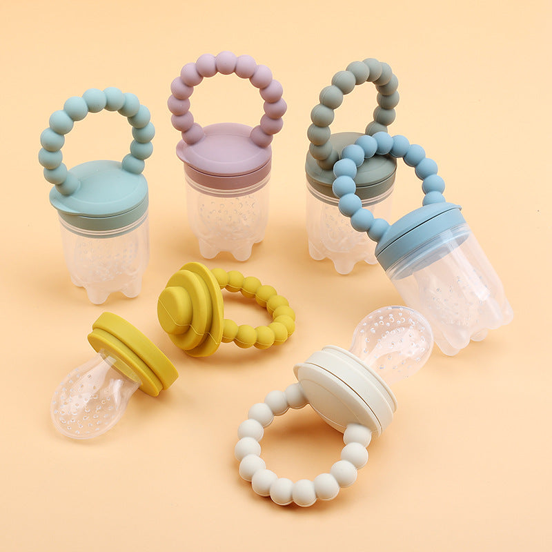 Cross-border hot-selling baby fruit food supplement artifact food grade silicone fruit and vegetable bite baby pacifier teether wholesale