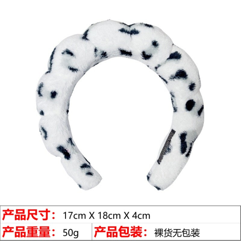 European and American cross-border hot-selling high-top hair accessories for women to wash their faces and bathe, cloud sponge headbands for makeup removal and hair ties