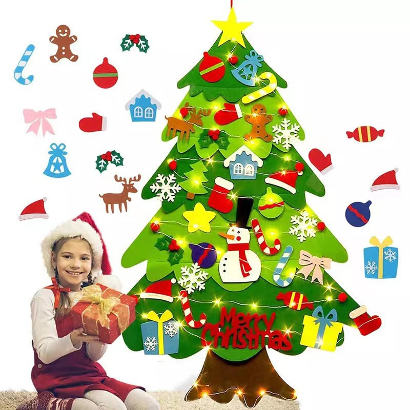 Cross-border new felt Christmas tree Christmas decorations children DIY felt cloth Christmas tree Christmas children's ornaments