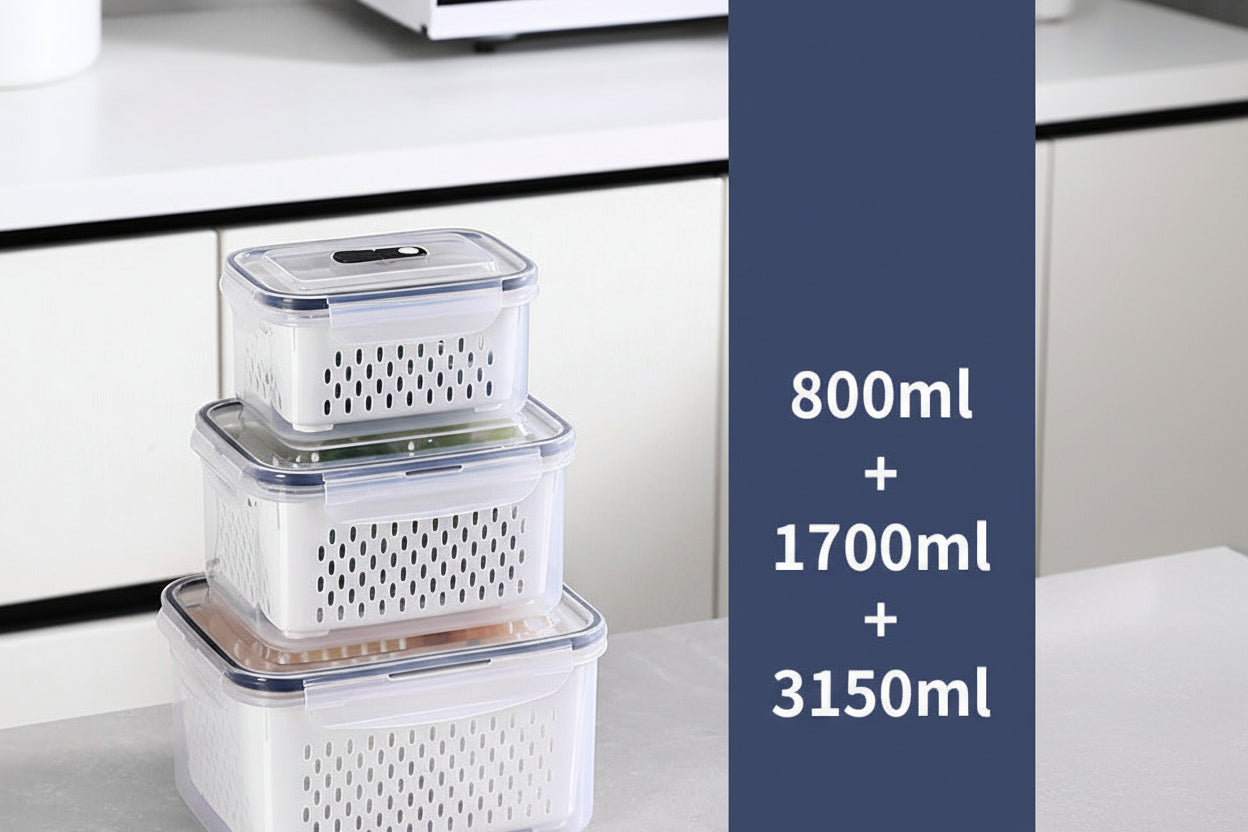 Portable outdoor storage box, double-layer drain box, sealed plastic with lid, freezer box wholesale.