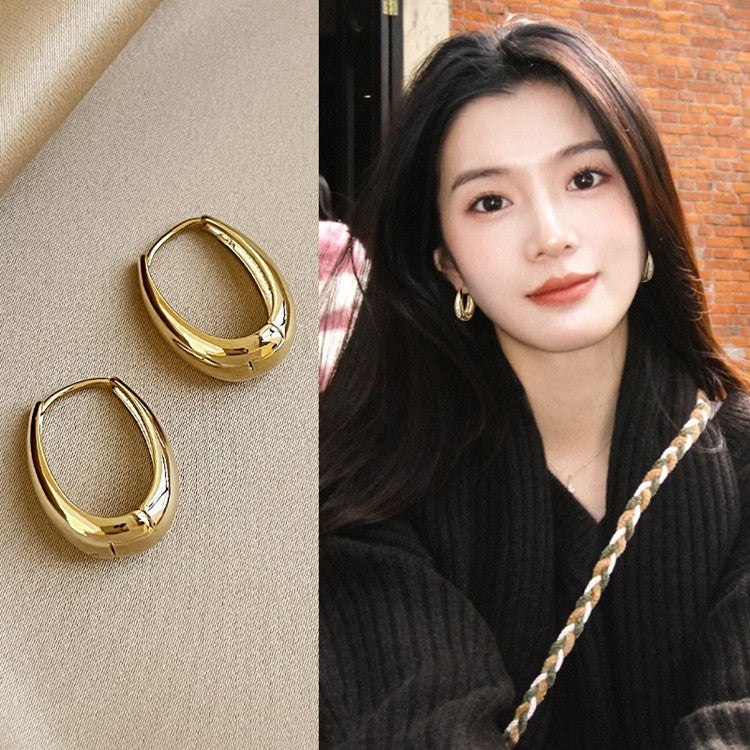 Korean style water drop earrings light luxury European and American retro hot-selling earrings high-end niche French earrings female simple earrings