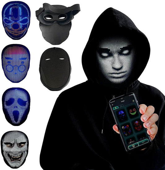 Consult Youli Technology Mask Full Face Lighting APP Sensing Face Changing LED Halloween Cosplay Cyberpunk