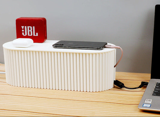 Socket wire storage box organizing wire box desktop plug board shielding box plug board power cord storage artifact