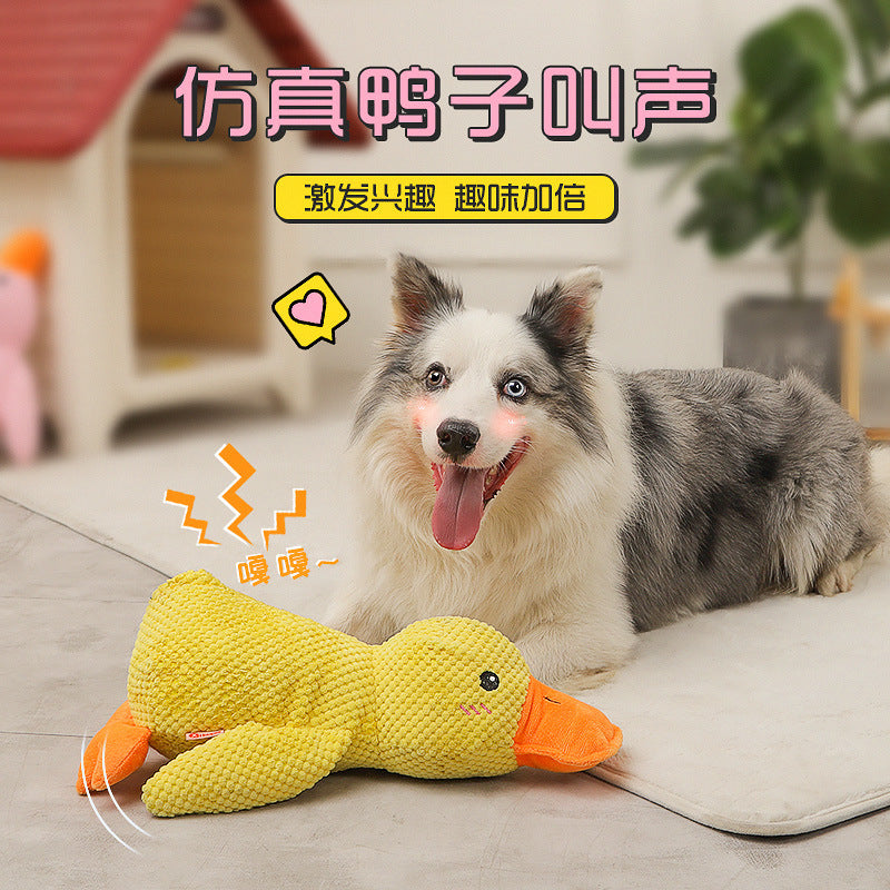 Cross-border dog toy plush bite-resistant sleeping companion sound puppy boredom relief artifact golden retriever corgi dog pet supplies