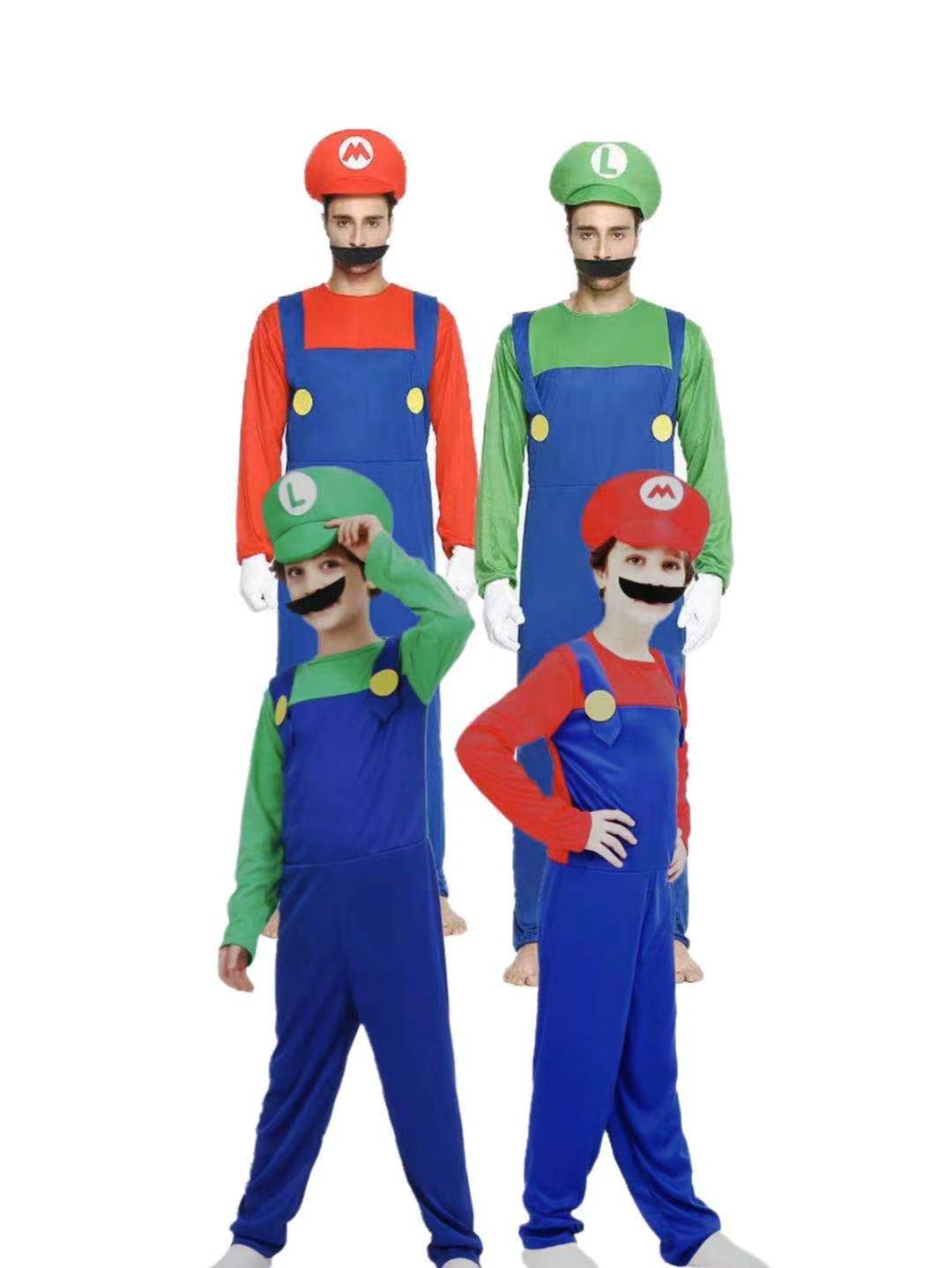 Halloween cosplay anime costumes parent-child role-playing children's Mario clothes Super Mario costumes