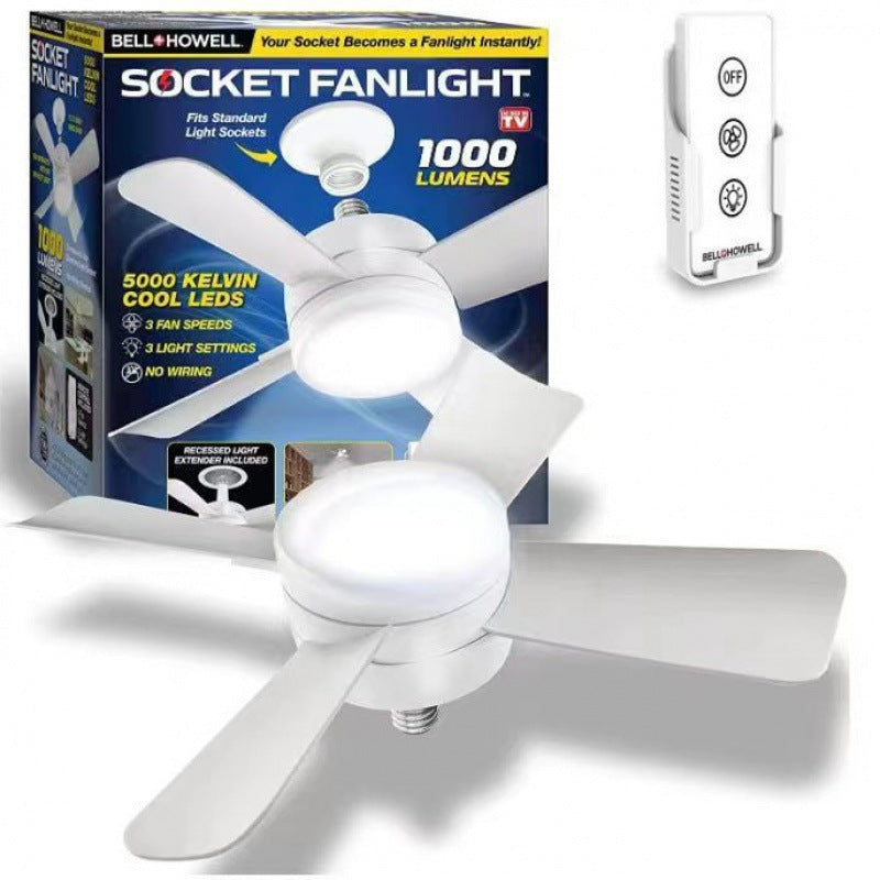 Cross-border small fan light with detachable blades, household simple with remote control 4-leaf fan light with adjustable color wholesale